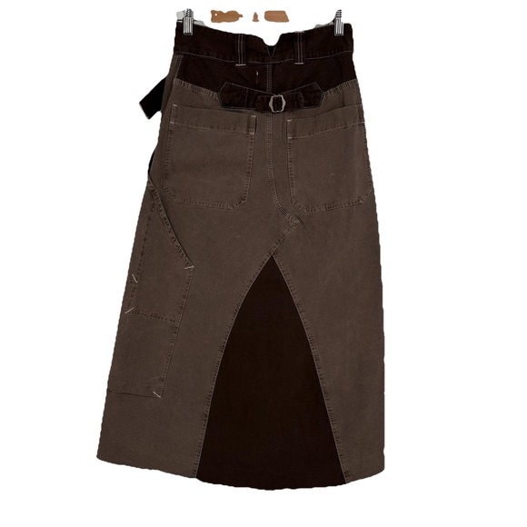 We the Free Womens‎ Daria Maxi Skirt 12 Chocolate Brown Wrap Utility Gorpcore - Picture 4 of 9